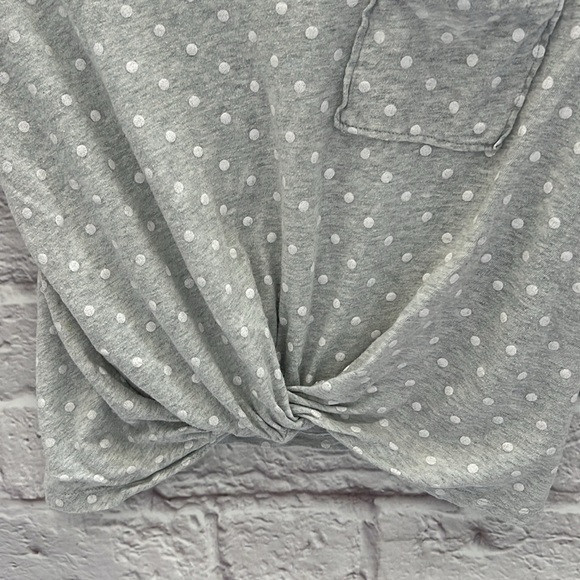 Nordstroms girls polka dot top grey white - Picture 4 of 6